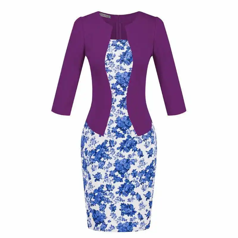 15 Purple Ремень карандаш формальное платье-футляр Для женщин Bodycon Вечерние офисные элегантное платье работы Бизнес - Цвет: 15 Purple