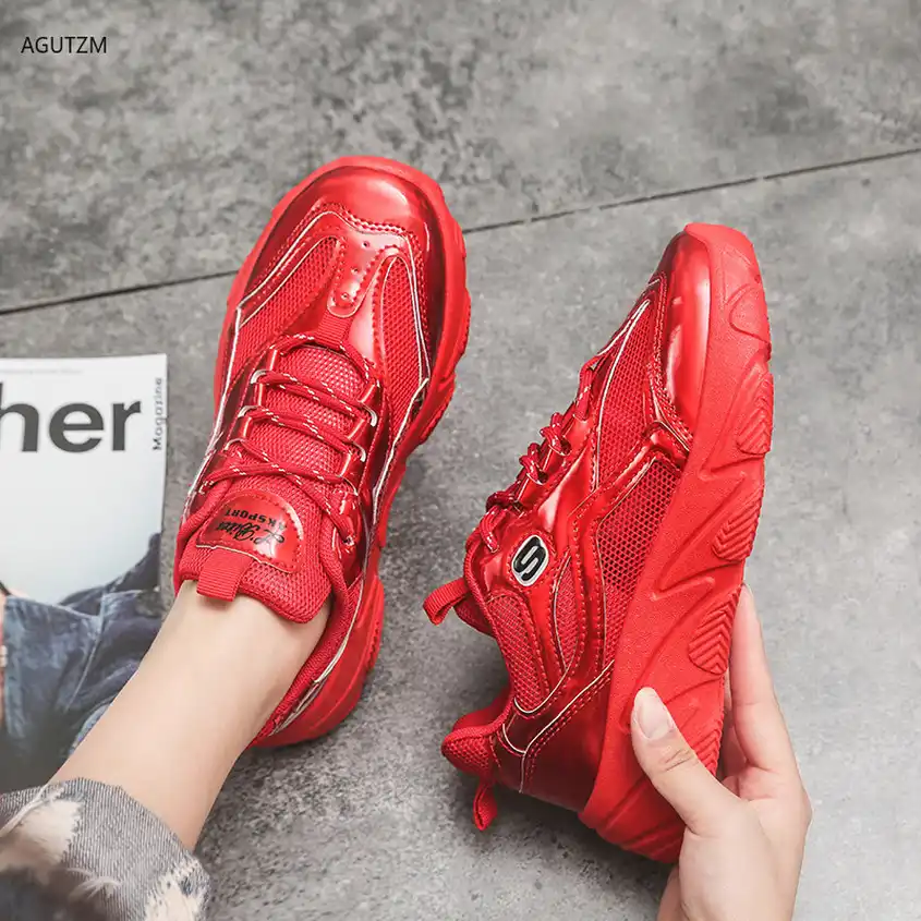 Red designer sneakers Clearance