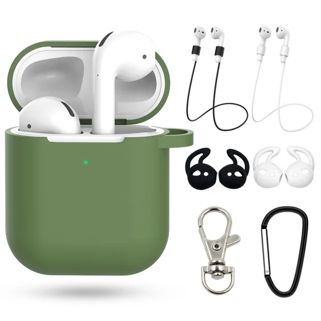 Идеальный чехол для airpods 2 3 skins для Apple airpods pro Air pods 3 2 Наушники защитный чехол для airpods pro Чехол аксессуары - Цвет: 2 Mustard green set