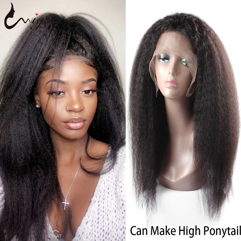 

Uwigs Yaki Human Hair Wig Pre Plucked with Baby Hair 360 Lace Frontal Wig For Black Women 150% Density Remy Hair Wigs 8-26 Inch