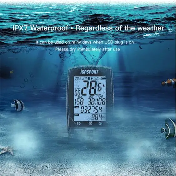 I gps порт велосипед gps Велоспорт компьютер одометр Ant+ Водонепроницаемый IPX7 IGS50E