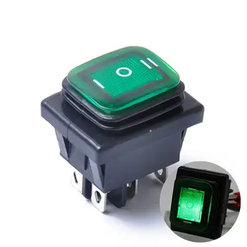 

1pcs on Off on 12V/220V Heavy Duty 6 Pin DPDT IP67 Waterproof Auto Boat Marine Toggle Rocker Switch with LED 12V 220V 27x22mm