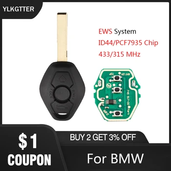 

YLKGTTER 315/433MHz Remote Car Key for BMW X3 X5 Z3 Z4 1/3/5/7 Series EWS System with Keyless Entry Transmitter ID44/PCF7935