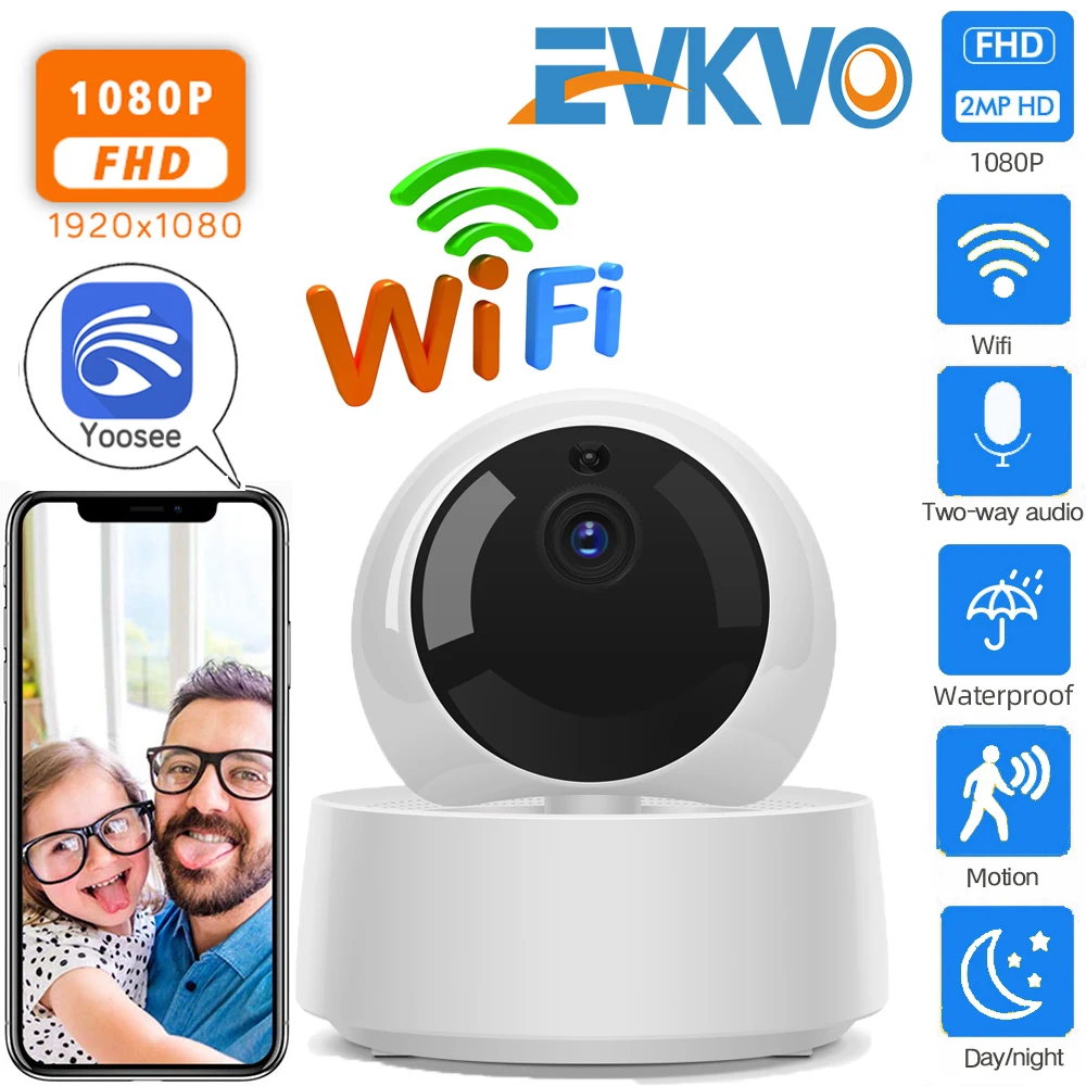 

EVKVO GK-200MP2-B 1080P HD Mini Wifi Camera Smart Wireless IP Camera 360 IR Night Vision Baby Monitor Surveillance Cameras