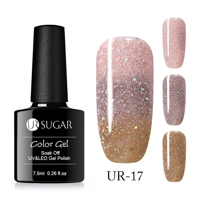 3 Colors 17 Ur Sugar, 7,5 мл, термальный Гель-лак для ногтей, 3 цвета, меняющий температуру, замочить, УФ-Гель-лак для нейл-арта, лак для маникюра, светодиодный - Цвет: 3 Colors 17