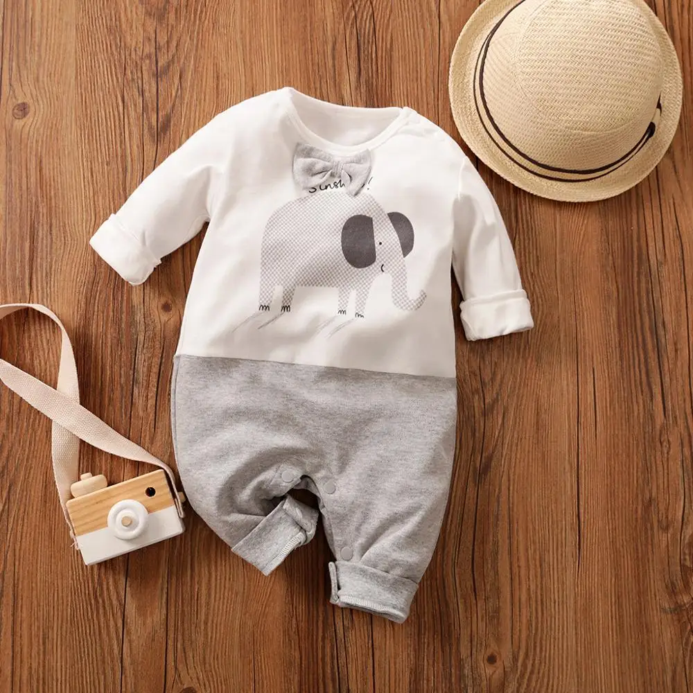 Bunvel/Одежда для новорожденных девочек; комбинезон с длинными рукавами и галстуком; комбинезон с рисунком; Одежда для маленьких девочек; костюм новорожденного ребенка - Цвет: I