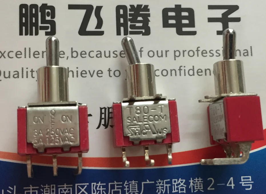 

1PCS Taiwan Xinghan T80-T T8020-TNQ-H small toggle switch curved foot 3 foot gear horizontal rocker shaking head toggle switch