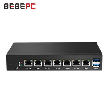

BEBEPC 6*LAN Gigabit Ethernet Mini PC Celeron 1037U 1.80GHz Thin Client Router Pfsense Windows 10 Linux Industrial Mini Computer
