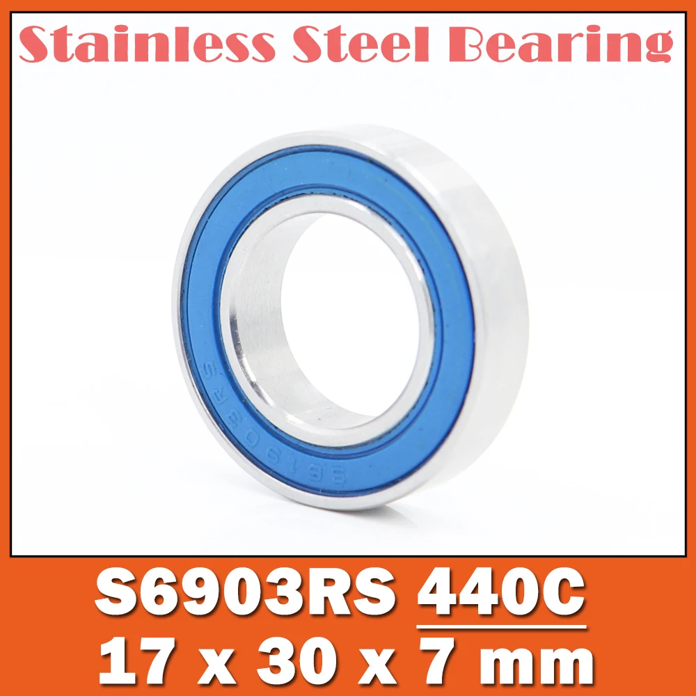 S6903RS подшипник 17*30*7 мм ABEC-3 ( 10 шт.) 440C Нержавеющая Сталь S 6903RS ШАРИКОПОДШИПНИКИ 6903