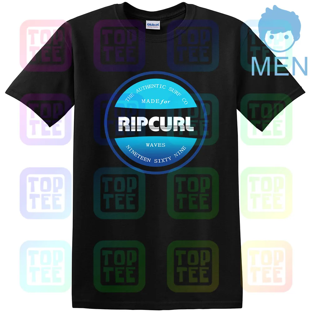 Rip Tee Curl Мужская футболка. Большая мама светильник серый Crew с короткими рукавами унисекс размер S-3XL - Цвет: MEN-BLACK