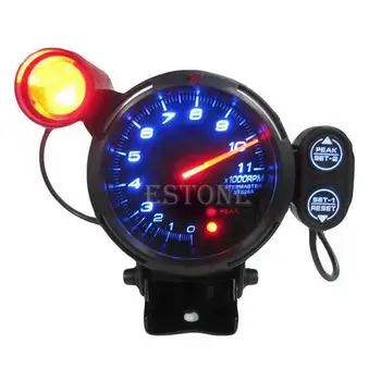 

3.5\" Tachometer Gauge Kit Auto LED Meter with Shift Light+Stepping Motor RPM 12V
