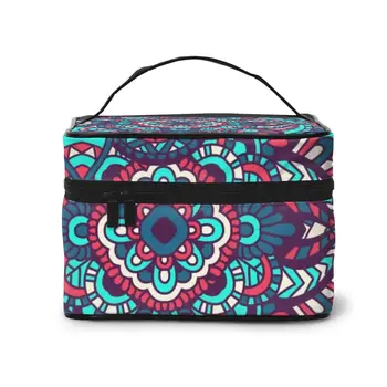 

Women's Travel Organization Beauty Cosmetic Make up Storage Lady Wash Bags Tribal Mandala Handbag Pouch