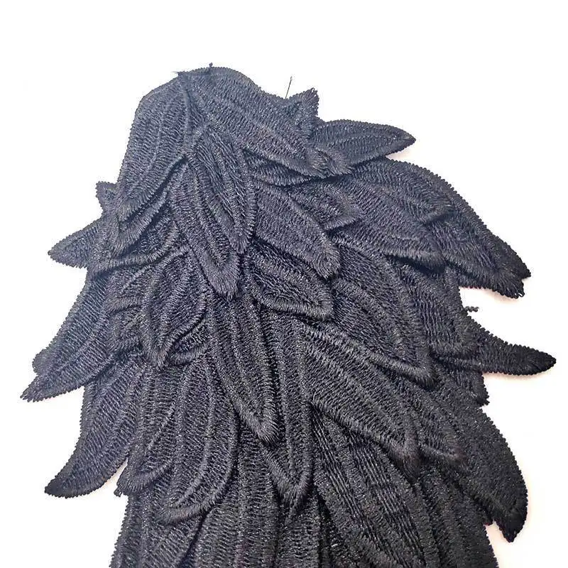 Sewing Patches 2PCS Wings Motif Embroidery Badge 3D Lace Applique Cloth Patches