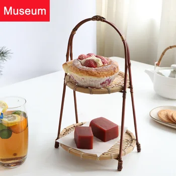 

Bamboo Weaving Dessert Frame Afternoon Tea A Snack Platform Do Used Do Compote A Snack Disc Double-deck Compote Bamboo Small A