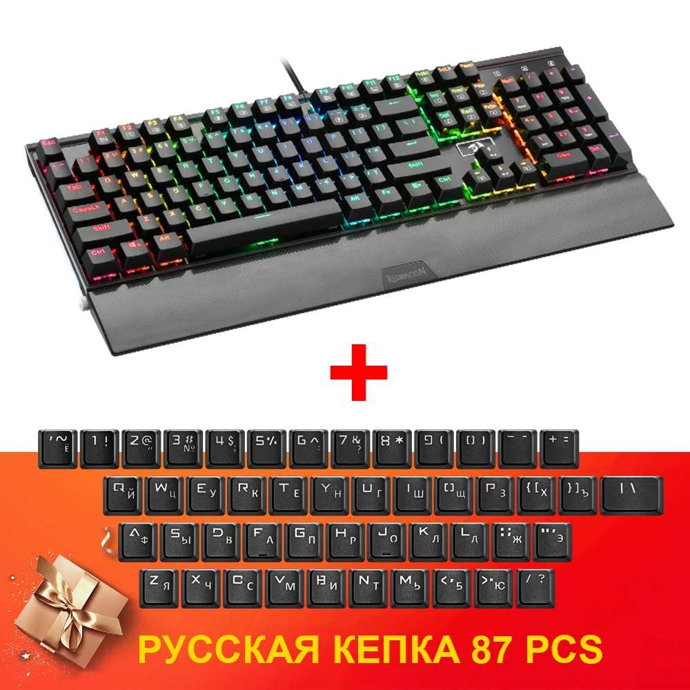 K567RGB RU Redragon K567 RGB USB Механическая игровая клавиатура эргономичный светодиодный ключ с подсветкой полный ключ anti-ghosting 104 Проводная компьютерная игра - Цвет: K567RGB RU