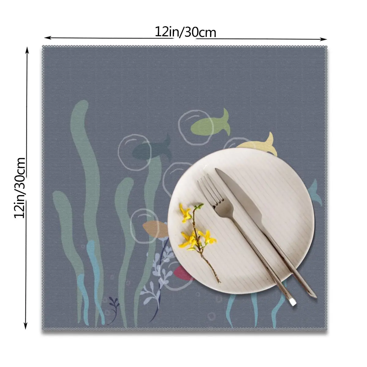 Placemat for dining table CoastersMergulhador Scuba Diver Snorkeling Polyster Cup Coffee Table Mats Kitchen 6pcs Home Decor