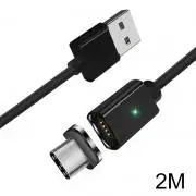 Магнитный usb-кабель Essager для смартфонов type-C, зарядный Магнитный usb-кабель type-C, зарядное устройство для мобильных телефонов - Цвет: Type-C 2.7A 2M Black