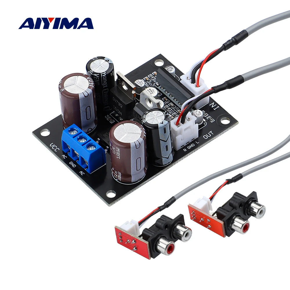 AIYIMA Vinyl Phono Record Player MM MC Preamplifier Audio Board Phono Turntable Phonograph Pre Amplifier RCA AC Dual 12-16V tube amp
