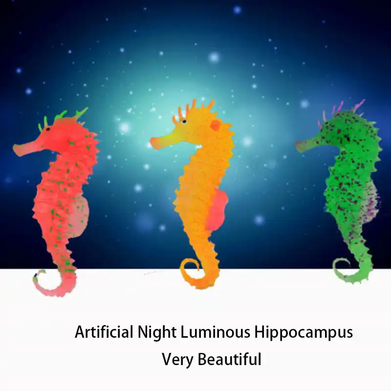 シリコーン人工夜発光海馬魚タンク水族館オーナメント水中タツノオトシゴ装飾水槽のアクセサリー 装飾 Aliexpress