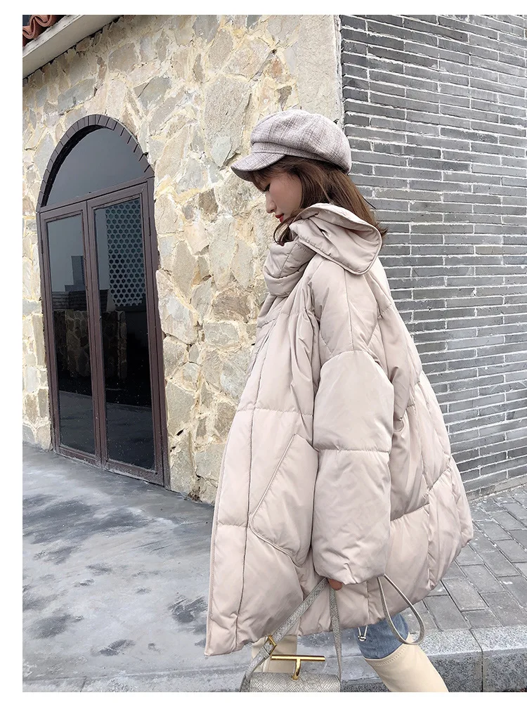 Новое зимнее пальто Белая куртка с утиным пухом хлеб выступающей свободные модные 928