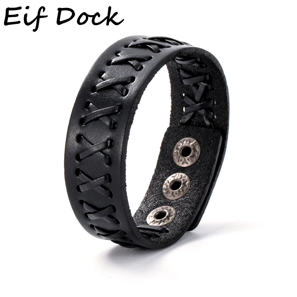 Bracelets Eif Dock Various Styles Braided Simple Leather For Men Wrap Bangle Party Gifts bracelet jewelry