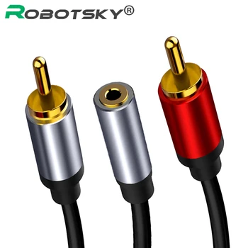 

3.5mm 2 RCA Video Jack Cable RCA Audio Cable to 2RCA Connector Audio Adaptator Aux Cabo For MP3 Edifer phone iPhone DVD Player
