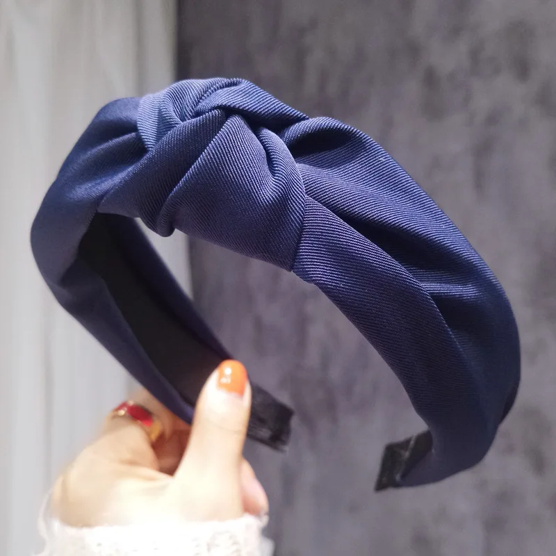50 шт./лот DIY простой мульти ткани чистый цвет галстук узел головные повязки с бантиком Инструменты для укладки волос аксессуар HA1526