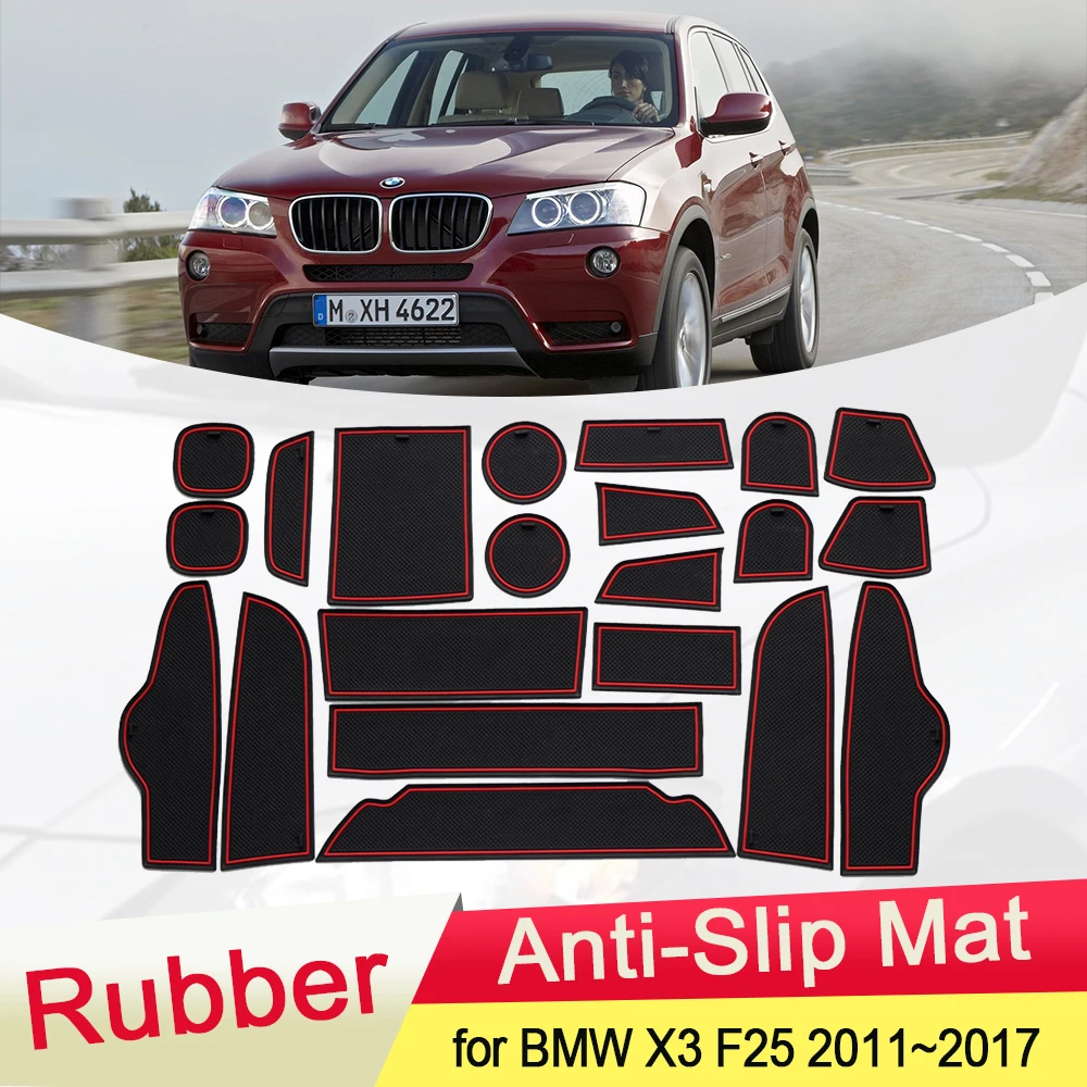 Alfombrilla antideslizante goma para puerta, accesorios para coche F25 BMW X3, 2011 ~ 2017, 2012, 2013, 2014, 2015, 2016|Pegatinas para coche| AliExpress