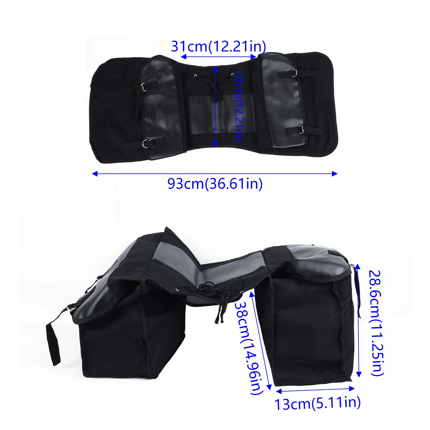 

Universal Motorcycle Canvas Saddle Bag Bike Back Pack For Kawasaki Honda Suzuki
