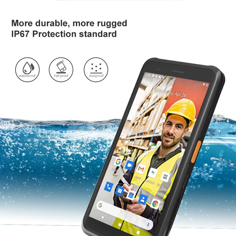 

IP67 Rugged PDA Android 10.0 Handheld Terminal 1D 2D Scanner Barcode Reader 4G WiFi GPS Warehouse PDA Data Collector Inventory