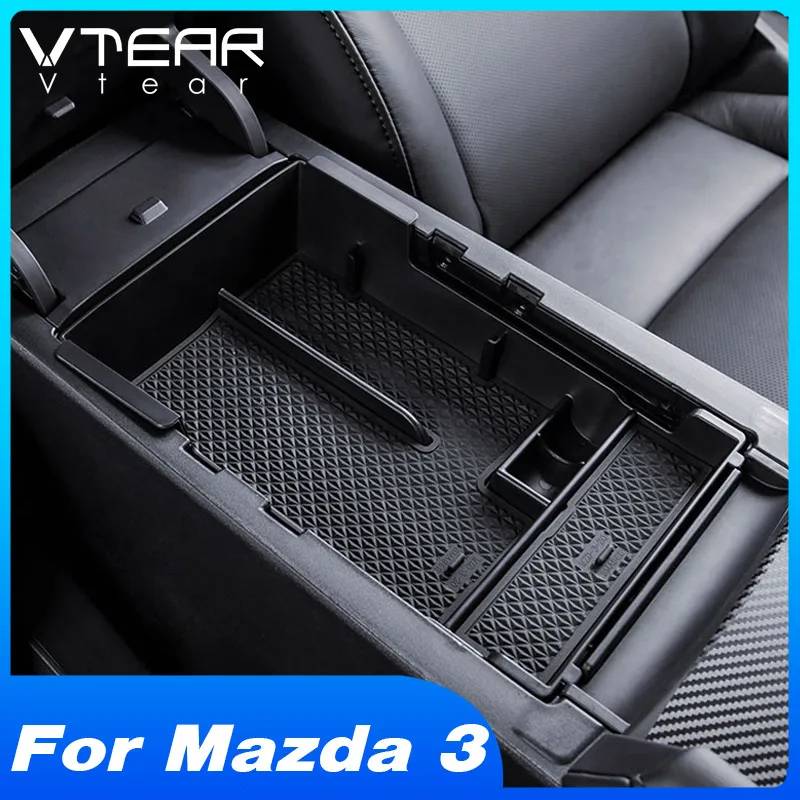 Vtear For Mazda 3 2021-2019 Accessories Car Central Armrest Storage Box Container Center Console Organizer Tray Interior Product