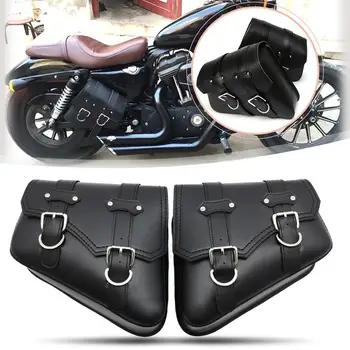 

Motorcycle Tool Bags 1 Pair Motorcycle Motorbike Faux Leather Pannier Saddle Bags Tools Storage Pouch