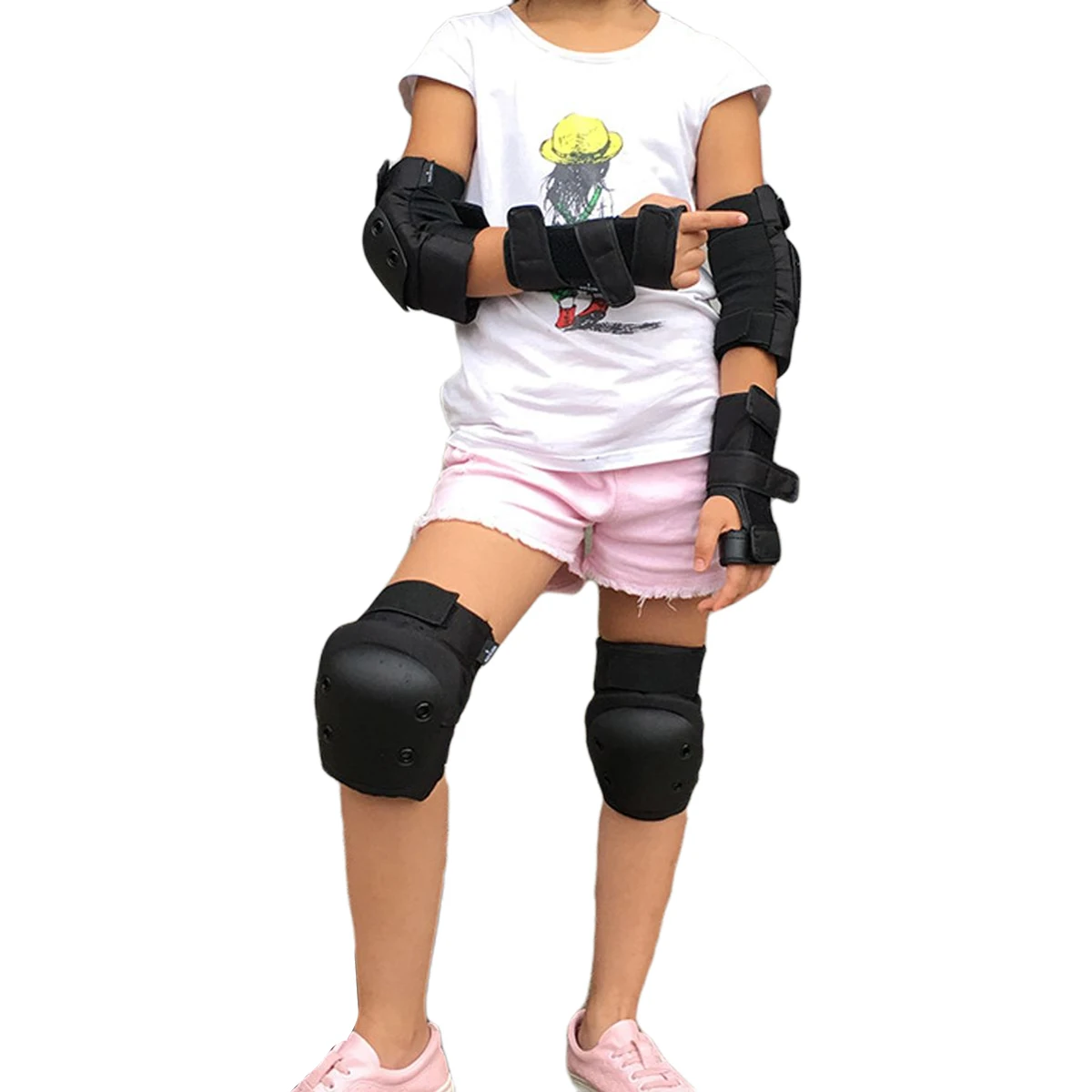

2020 New Children Protective Gear Set Adult Knee Pads Elbow Pads Palm Guards for Skateboarding Cycling