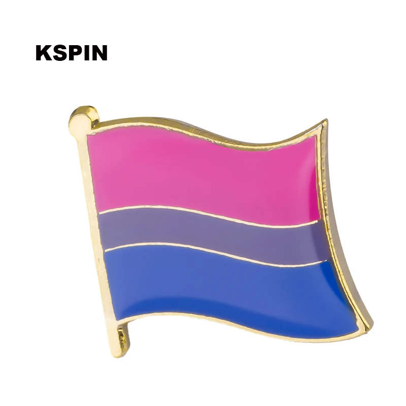 Hurriman Bisexual Pride Pin Bi Flag Lapel Gay Pride Pin Heart Brooch Badges 2 Pack