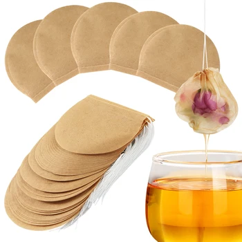 

300pcs Tea Filter Bags Non-Toxic Infuser Natural Unbleached Paper Disposable Drawstring Loose Leaf Tea Bags Tea Bag Unbleached