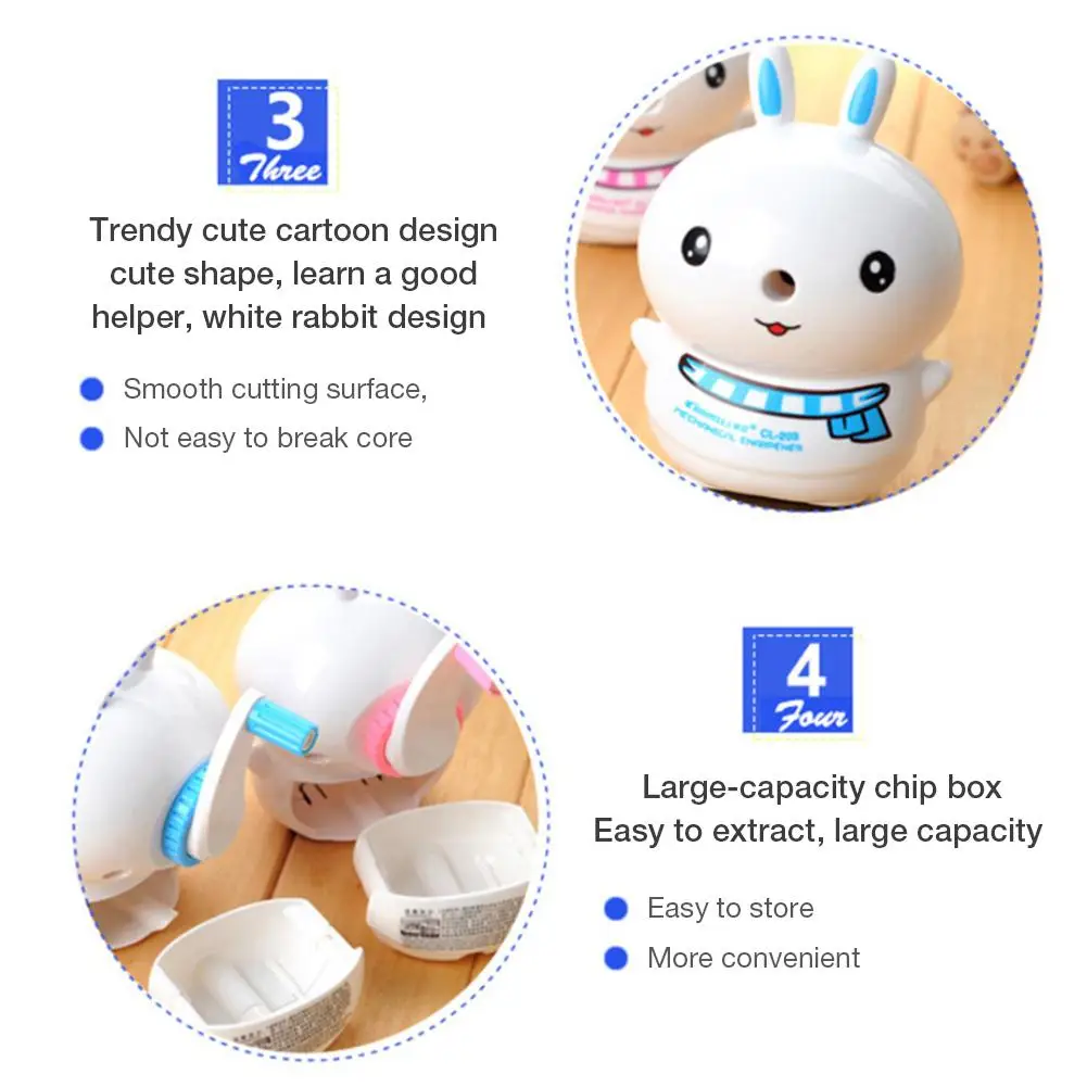Детская школьная поставка студенческий подарок Kawaii Кролик Форма рукоятка точилка для карандашей Резак автоматический точильный аппарат