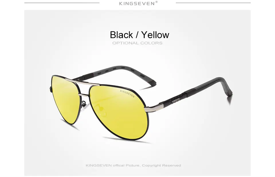 KINGSEVEN Brand Men's Aluminum Sunglasses Polarized UV400 Lens