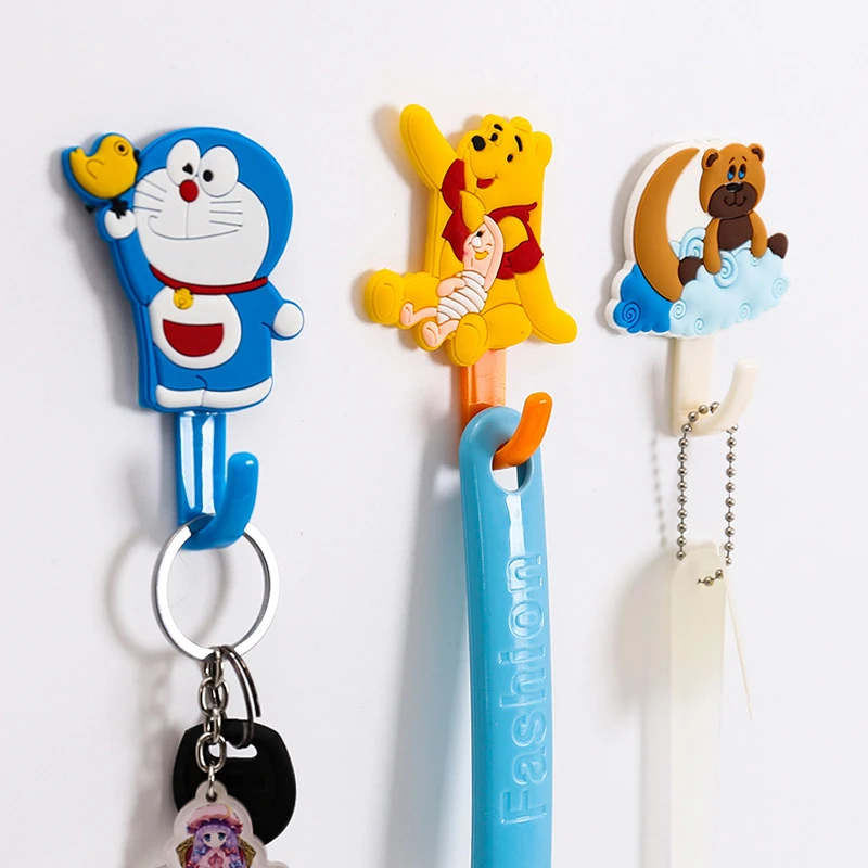 

Multipurpose Self Adhesive Wall Decor Hooks No Punching No Trace Cute Cartoon Animal Door Hooks PVC Material Durable Wall Hook