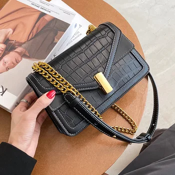 

Stone Pattern Small PU Leather Crossbody Bag for Women 2020 Branded Chain Designer Shoulder Handbags Women's New Trend Small Han