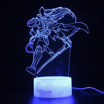 

League Legend Yasuo figure Lamp Remote Control Sleep Light Party Decoration 3d Table Lamp Kids Sleep Nightlight Projection Lamp