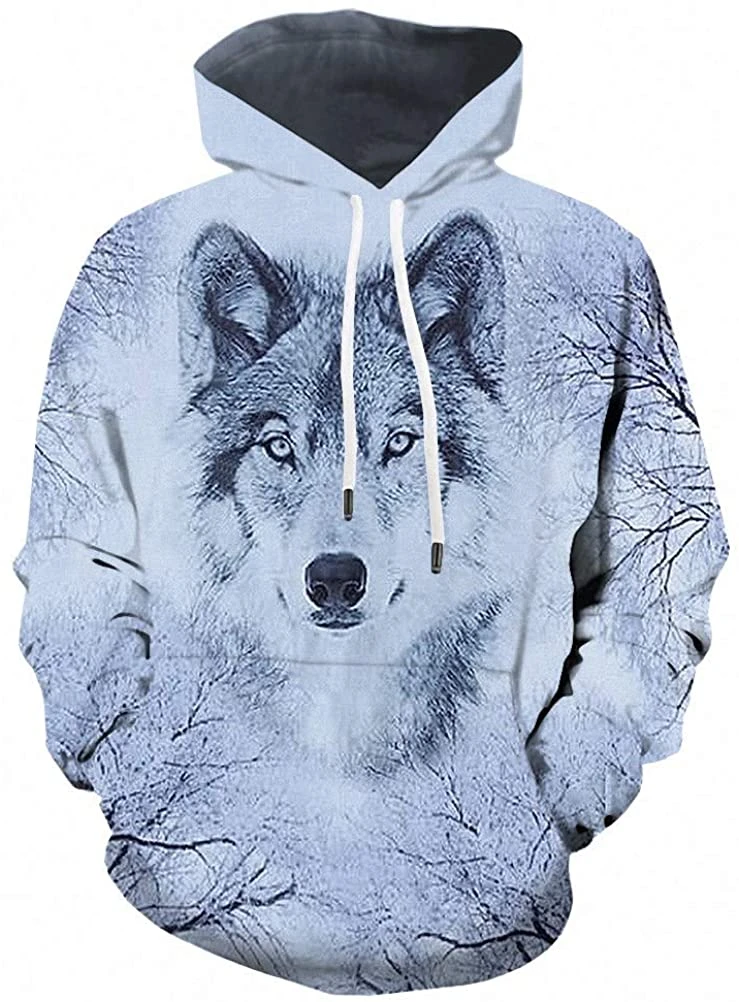 Violeta Recurso Mayor Sudaderas con capucha de lobo para hombre, suéter de lobo ártico con estampado  3D realista con bolsillo|Sudaderas con capucha y sudaderas| - AliExpress