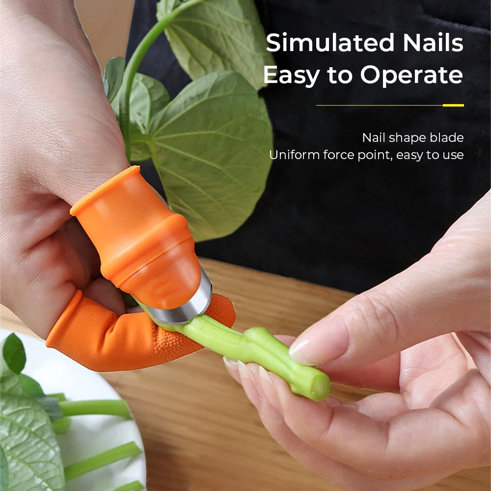 Gardening Silicone Thumb Knife vegetable garden finger protection Cutting Garden Fruit Harvesting Knife Tools Kitchen Gadgets garden tool finger protector finger guard