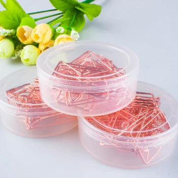 

12PCS/lot Heart Shape Rose Gold Metal Paper Clips Marking Clips Funny Bookmark Office School Stationery