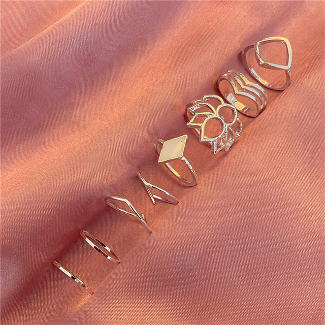 Personalized Finger Heart Ring Set for Women Gold Color 3PCS 2021 New Trendy Gift for Women Fashionable