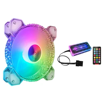 

COOLMOON Crystal RGB , 12cm Silent Light-Emitting Cooling Fan for PC