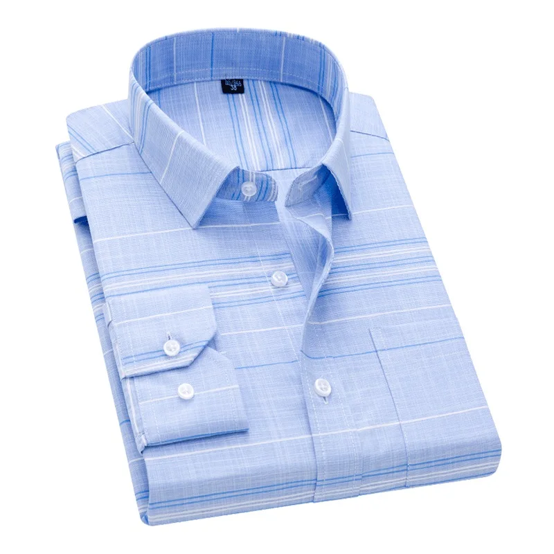 DAVYDAISY Men Shirt Long Sleeved Male Plaid Printl Business Dress Shirts Brand Clothing Work Shirt Man DS262