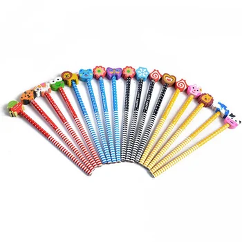 

10 Pieces Cute Creative HB Pencil With An Eraser Primary School Children Pencil School Supplies