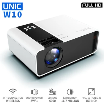 

UNIC W10 LED 6000 Lumens Projector 1080P Full HD HDMI WIFI Movie Game Sync Screen Bluetooth LCD Lens Beamer Android Proyector