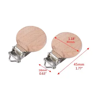 

Nipple Chain Accessories BPA Free Beech Wood Baby DIY Pacifier Clip Accessories K1KC