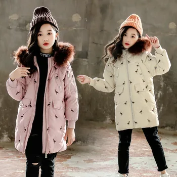 

Girls Clothing Warm Down Jacket For Girl Clothes 2019 Winter Thicken Parka Fur Hooded Children Outerwear Coats 3-13T